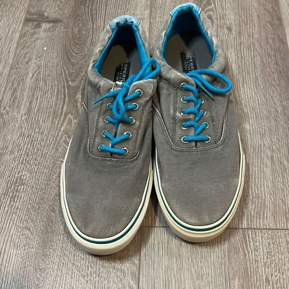 Sperry Mens Lace Up Sneaker Shoe Grey and Blue Size 11.5 - Picture 2 of 6